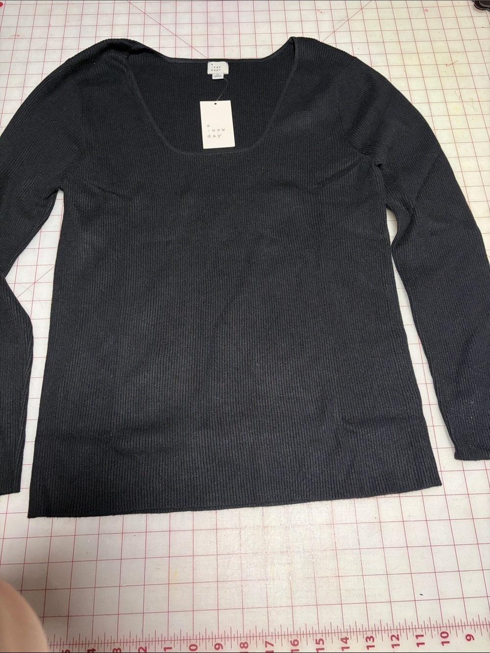 Target Black Scoop Neck Ribbed Knit Sweater